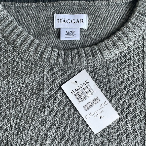 NWT Men’s XL Haggar Long Sleeve Grey Sweater - Picture 3 of 6